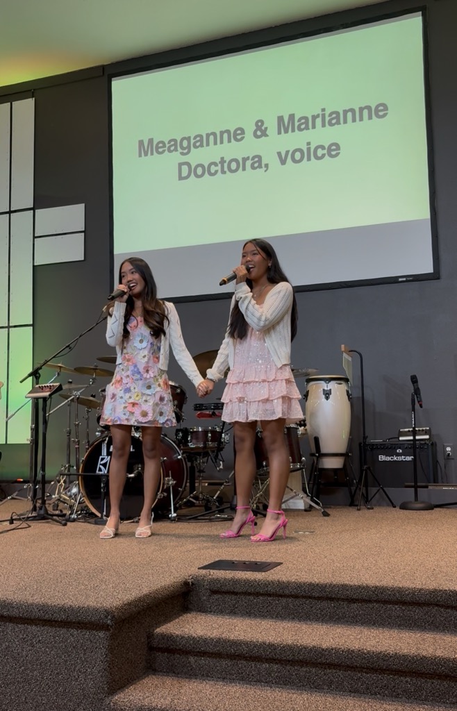 Meaganne and Marianne Doctora singing duet at Summer Recital.