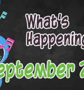 September Newsletter featured image with musical chalkboard background and treble clef notation.
